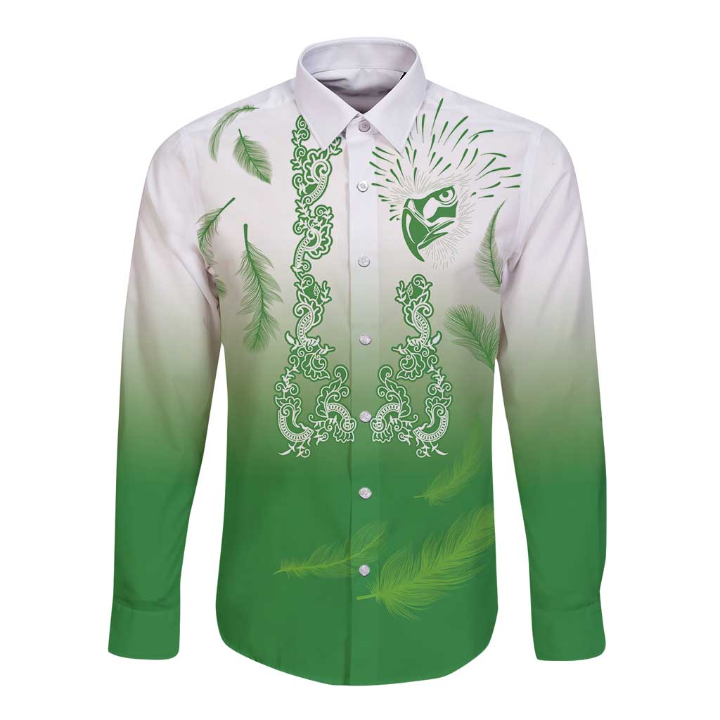 philippines dress shirt National Costume Style Long Sleeve Button Barong Tagalog and Eagle Feather Green Color Superdown Crystal Mini Dress Beige Traditional collar modest maxi dress Size:Child-2