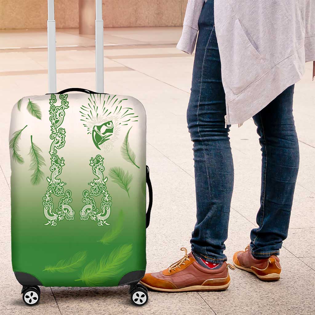 Philippines National Costume Style Luggage Cover Barong Tagalog and Eagle Feather Green Color LT03 Green - Polynesian Pride