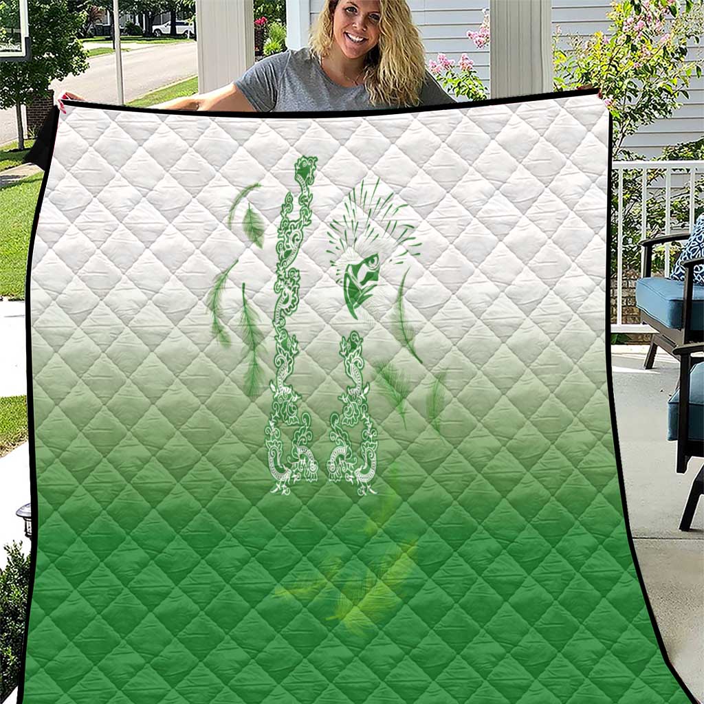 Philippines National Costume Style Quilt Barong Tagalog and Eagle Feather Green Color LT03 Green - Polynesian Pride