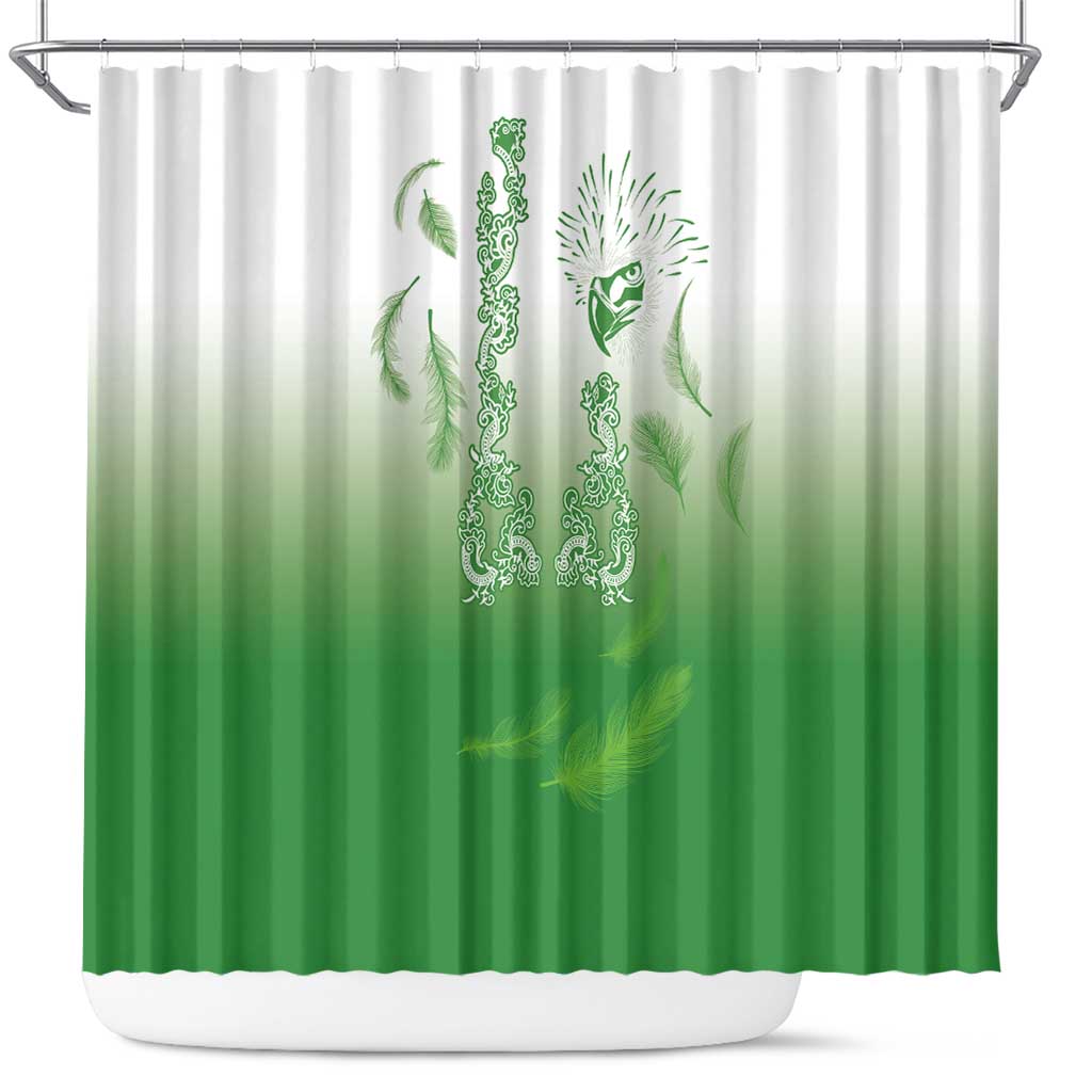 Philippines National Costume Style Shower Curtain Barong Tagalog and Eagle Feather Green Color LT03 Green - Polynesian Pride