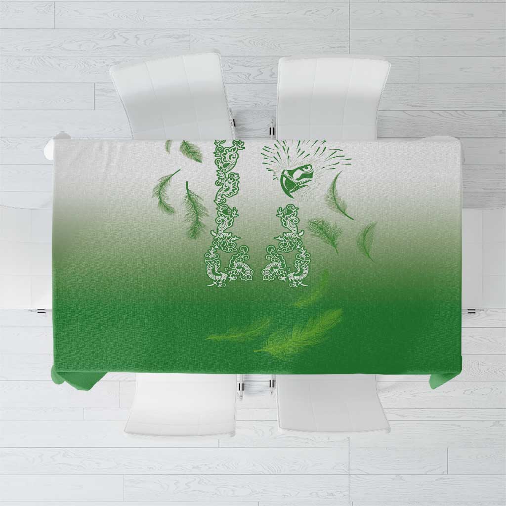 Philippines National Costume Style Tablecloth Barong Tagalog and Eagle Feather Green Color LT03 Green - Polynesian Pride
