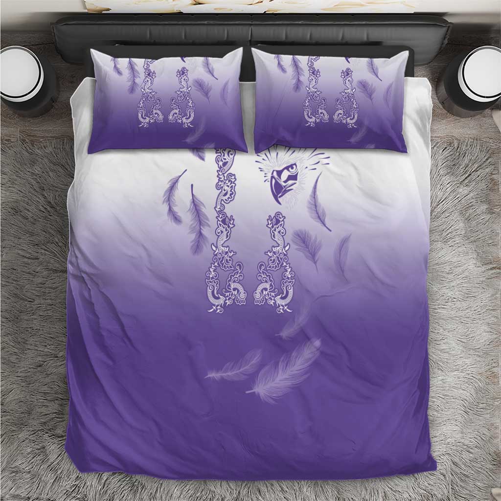 Philippines National Costume Style Bedding Set Barong Tagalog and Eagle Feather Purple Color LT03 Purple - Polynesian Pride