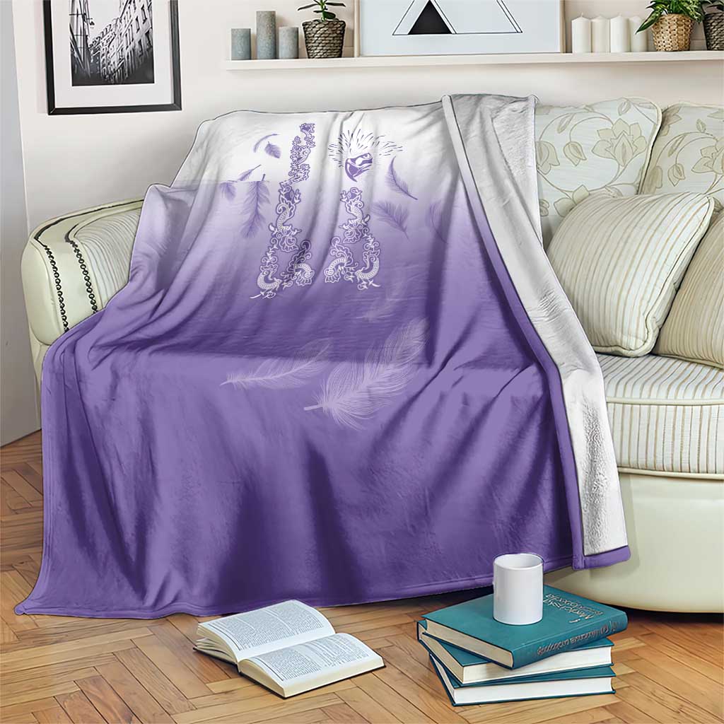 Philippines National Costume Style Blanket Barong Tagalog and Eagle Feather Purple Color LT03 Purple - Polynesian Pride