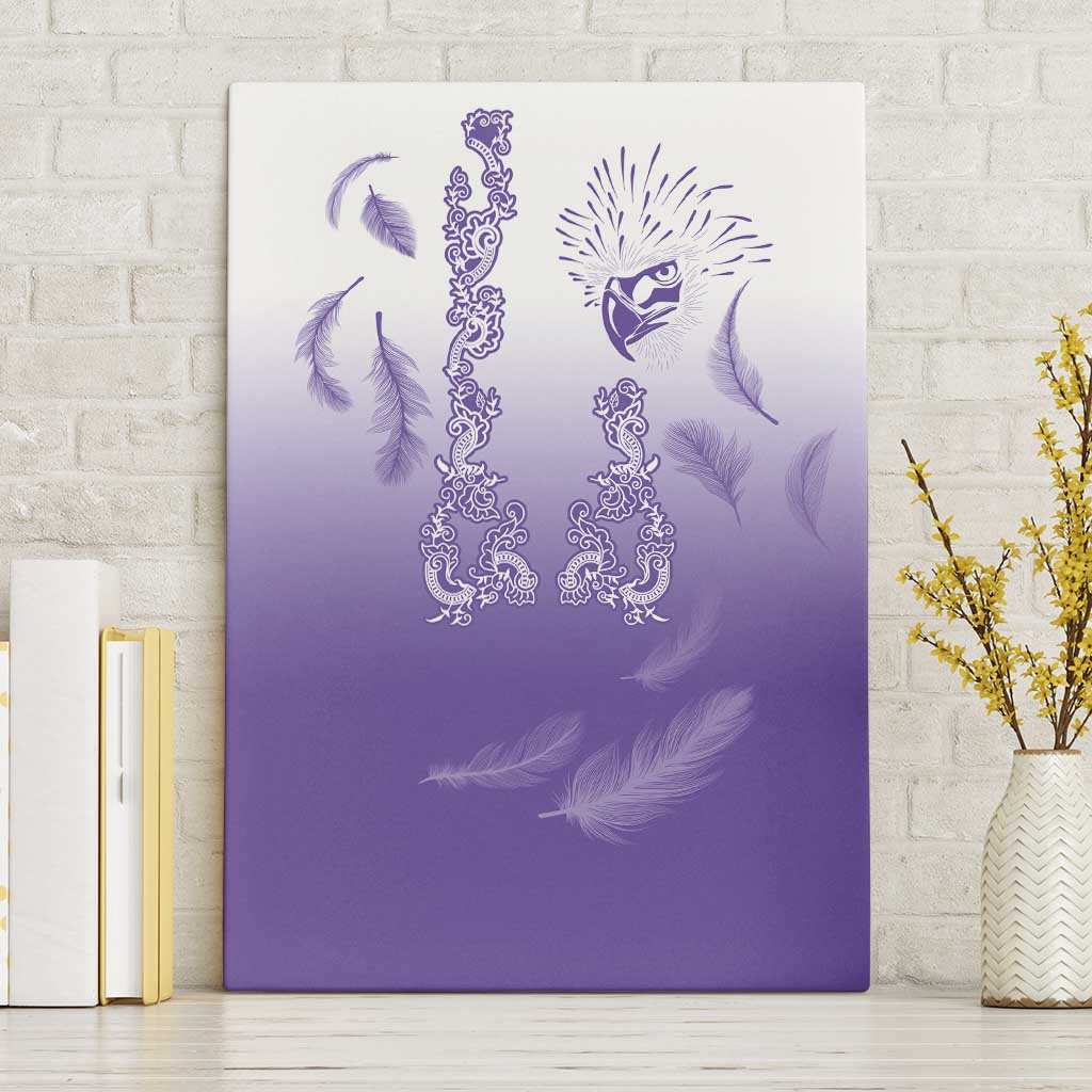 Philippines National Costume Style Canvas Wall Art Barong Tagalog and Eagle Feather Purple Color LT03 Without Frame Purple - Polynesian Pride