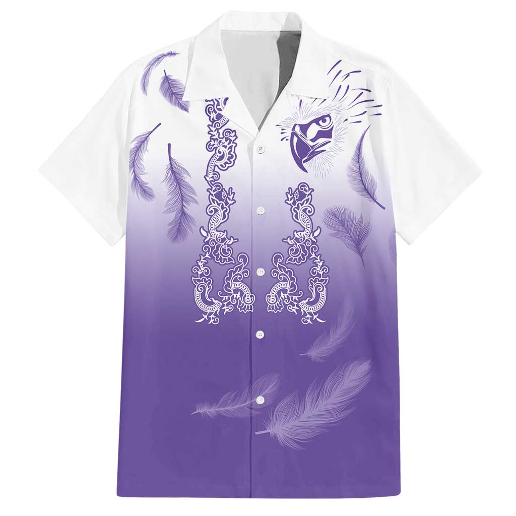 Philippines National Costume Style Hawaiian Shirt Barong Tagalog and Eagle Feather Purple Color LT03 Purple - Polynesian Pride