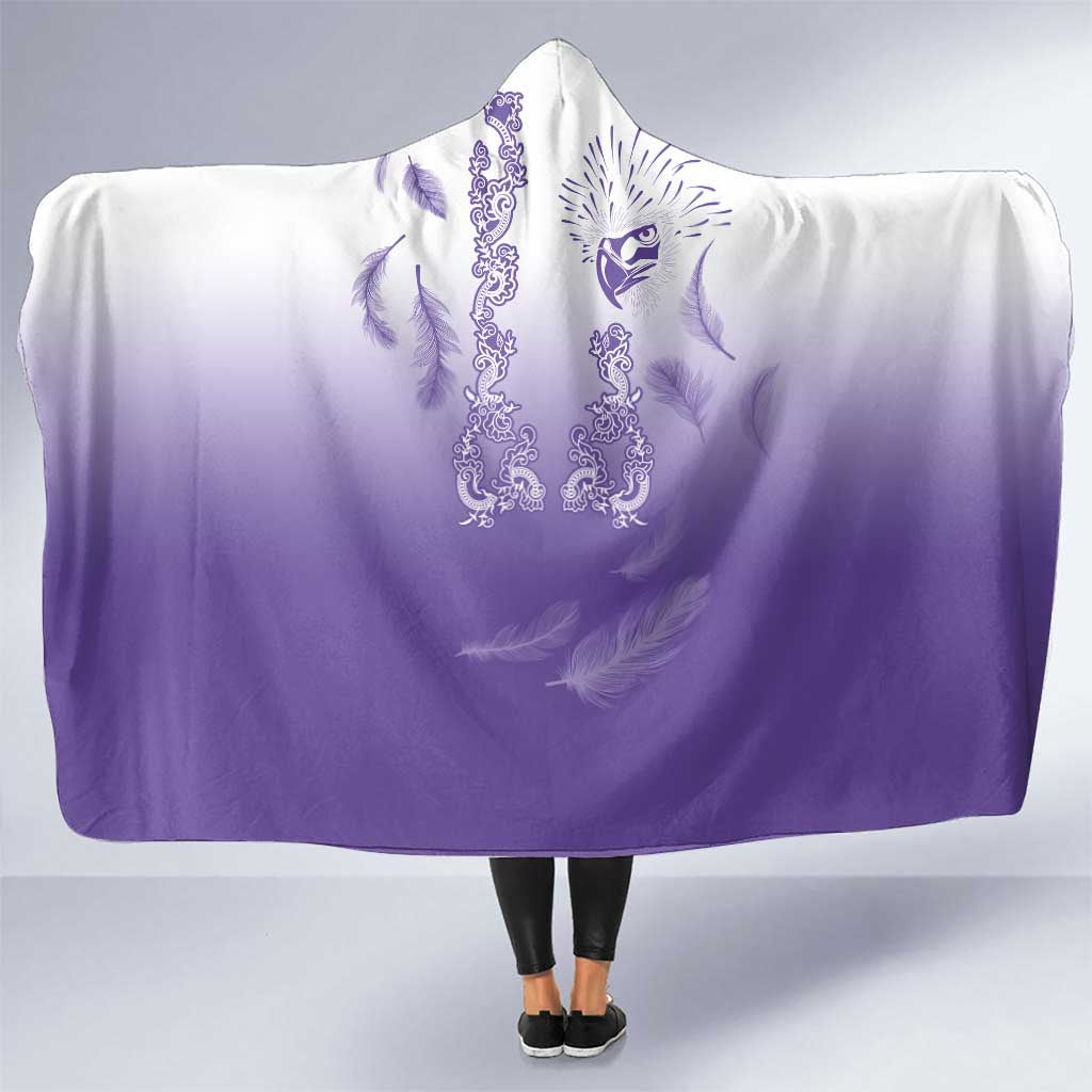 Philippines National Costume Style Hooded Blanket Barong Tagalog and Eagle Feather Purple Color LT03 One Size Purple - Polynesian Pride