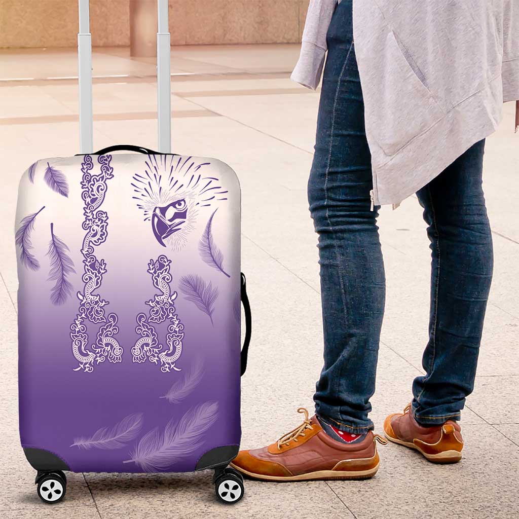 Philippines National Costume Style Luggage Cover Barong Tagalog and Eagle Feather Purple Color LT03 Purple - Polynesian Pride
