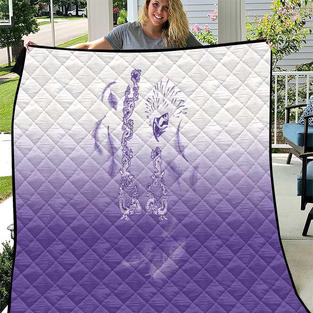Philippines National Costume Style Quilt Barong Tagalog and Eagle Feather Purple Color LT03 Purple - Polynesian Pride