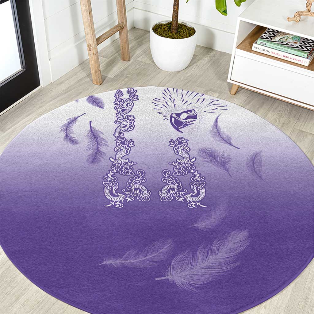 Philippines National Costume Style Round Carpet Barong Tagalog and Eagle Feather Purple Color LT03 Purple - Polynesian Pride