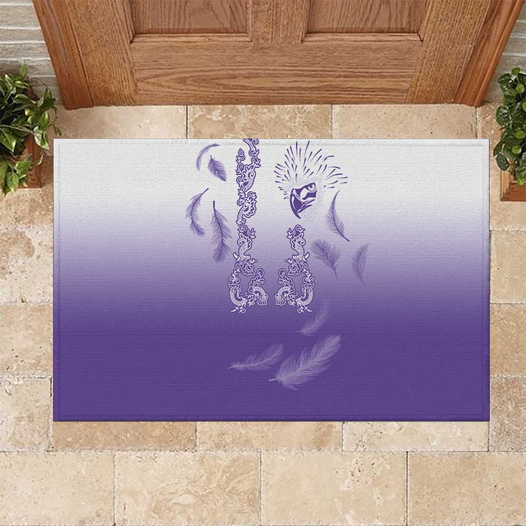 Philippines National Costume Style Rubber Doormat Barong Tagalog and Eagle Feather Purple Color LT03 Purple - Polynesian Pride