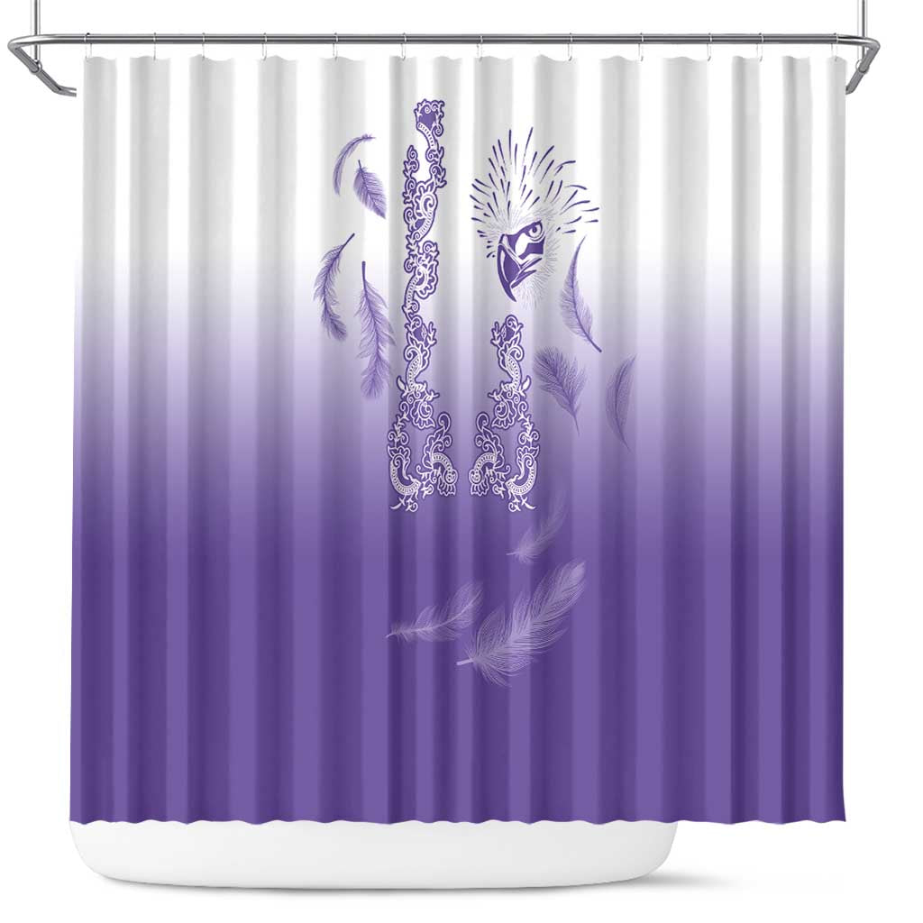 Philippines National Costume Style Shower Curtain Barong Tagalog and Eagle Feather Purple Color LT03 Purple - Polynesian Pride