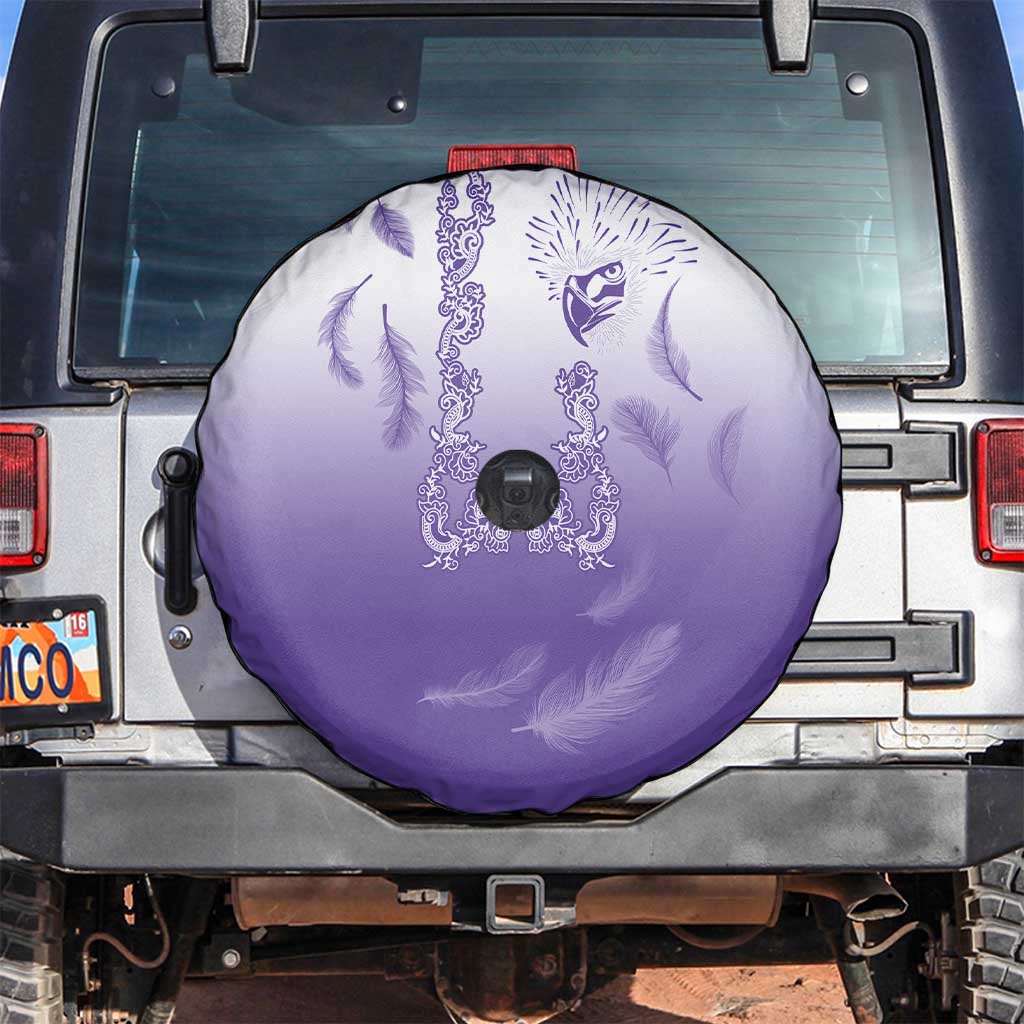 Philippines National Costume Style Spare Tire Cover Barong Tagalog and Eagle Feather Purple Color LT03 Purple - Polynesian Pride