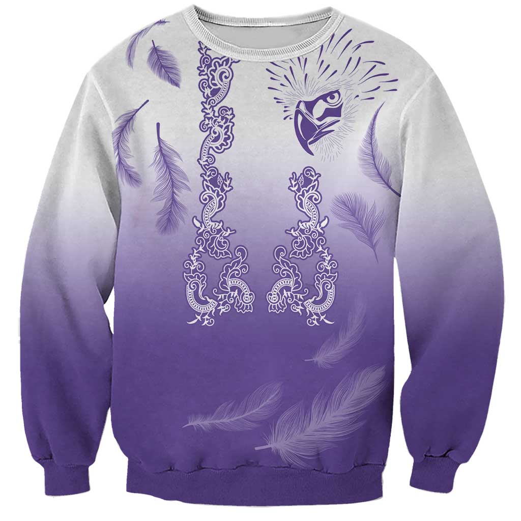 Philippines National Costume Style Sweatshirt Barong Tagalog and Eagle Feather Purple Color LT03 Unisex Purple - Polynesian Pride