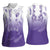 Philippines National Costume Style Women Sleeveless Polo Shirt Barong Tagalog and Eagle Feather Purple Color
