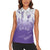 Philippines National Costume Style Women Sleeveless Polo Shirt Barong Tagalog and Eagle Feather Purple Color