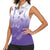 Philippines National Costume Style Women Sleeveless Polo Shirt Barong Tagalog and Eagle Feather Purple Color