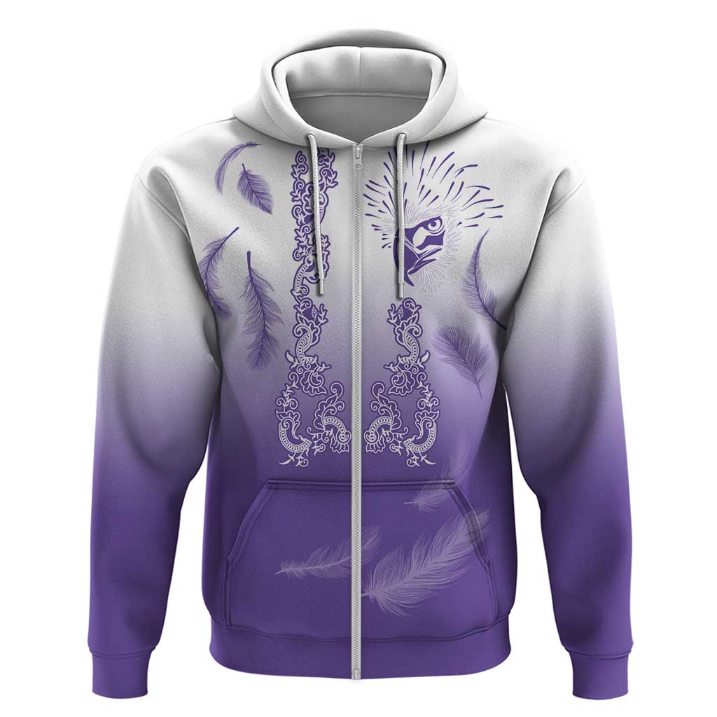 Philippines National Costume Style Zip Hoodie Barong Tagalog and Eagle Feather Purple Color LT03 Zip Hoodie Purple - Polynesian Pride