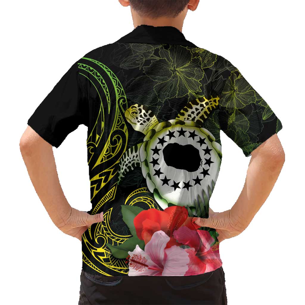 Kia Orana Cook Islands Family Matching Tank Maxi Dress and Hawaiian Shirt Turtle and Hibiscus Polynesian Pattern