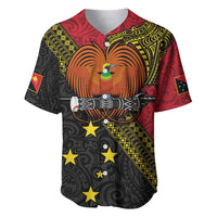 Papua New Guinea Goroka Show Baseball Jersey Bird-of-paradise and Melanesian Tattoo Pattern LT03 Red - Polynesian Pride