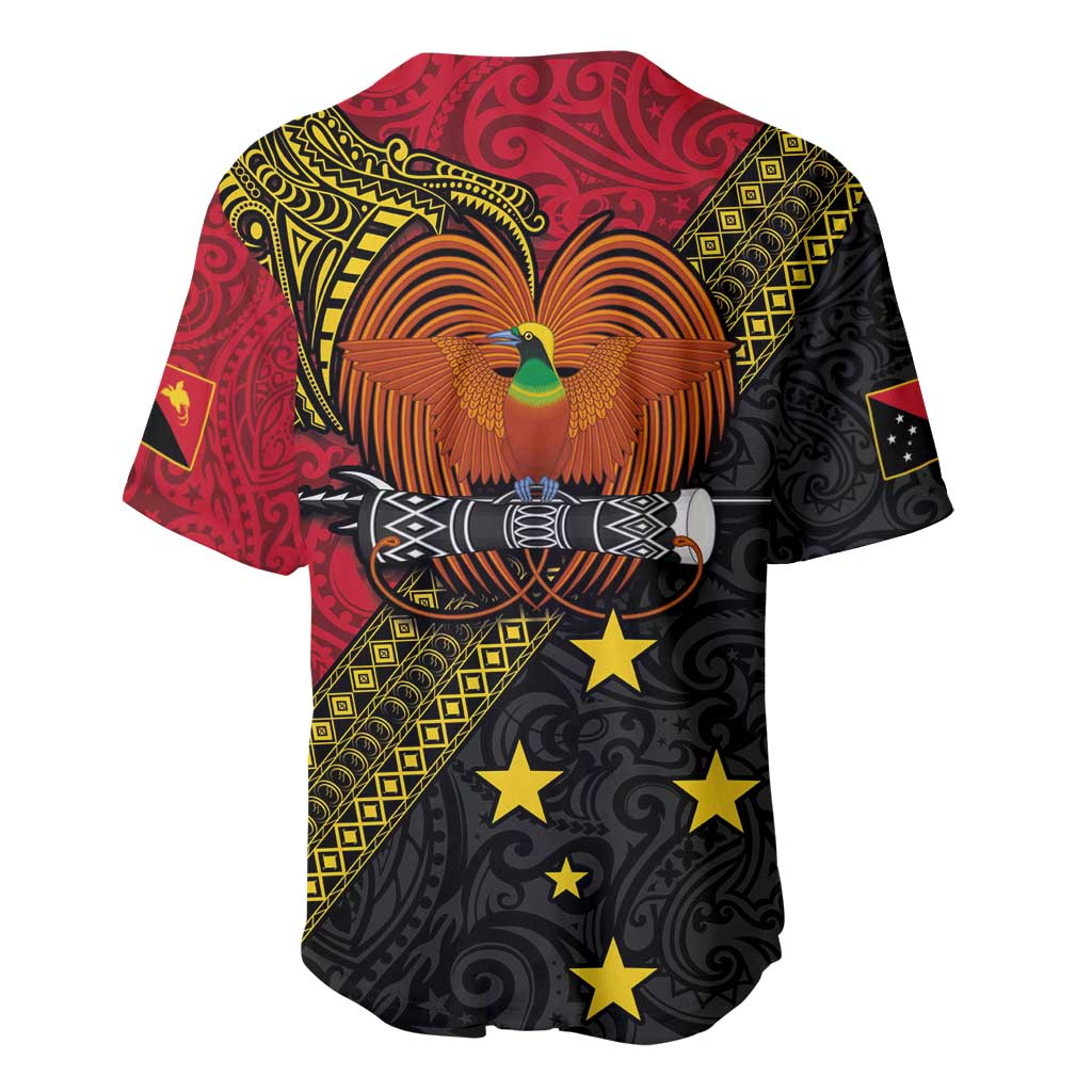Papua New Guinea Goroka Show Baseball Jersey Bird-of-paradise and Melanesian Tattoo Pattern LT03 - Polynesian Pride