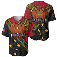 Papua New Guinea Goroka Show Baseball Jersey Bird-of-paradise and Melanesian Tattoo Pattern LT03 - Polynesian Pride