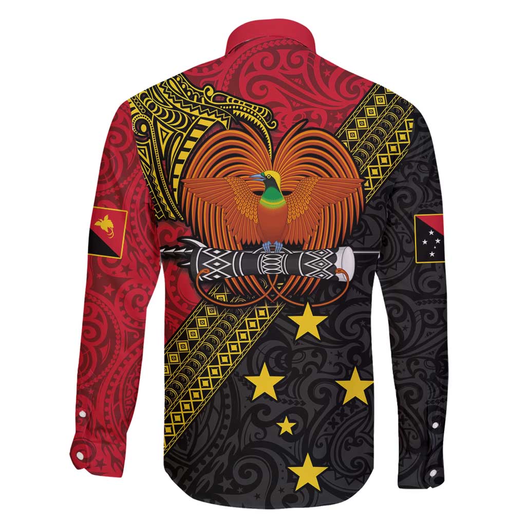 Papua New Guinea Goroka Show Family Matching Mermaid Dress and Hawaiian Shirt Bird-of-paradise and Melanesian Tattoo Pattern LT03 - Polynesian Pride