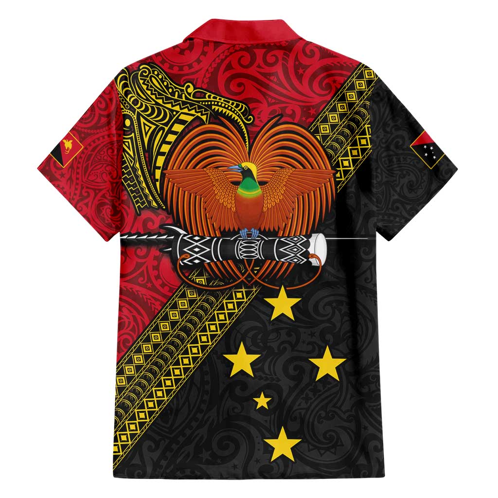 Papua New Guinea Goroka Show Family Matching Short Sleeve Bodycon Dress and Hawaiian Shirt Bird-of-paradise and Melanesian Tattoo Pattern LT03 - Polynesian Pride