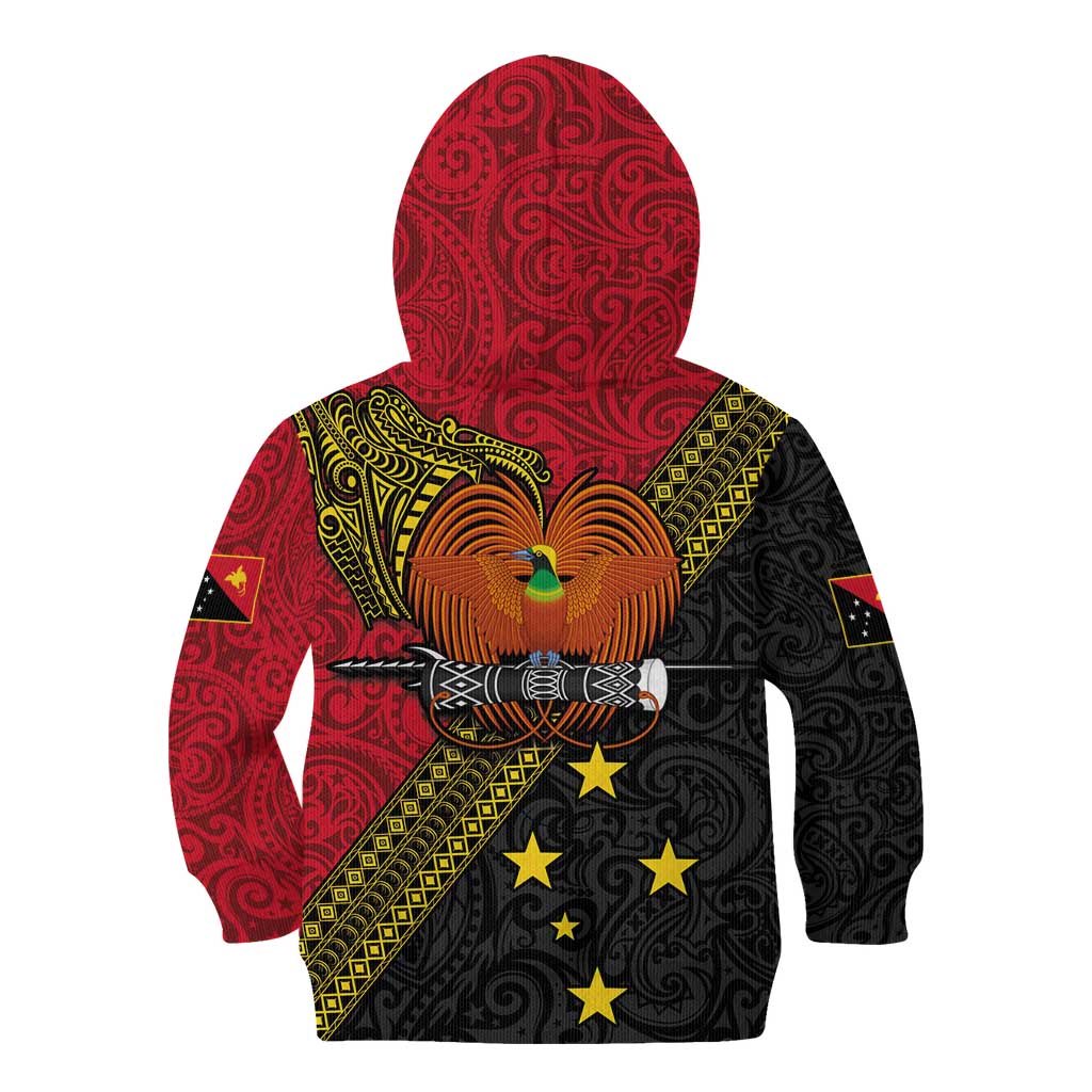 Papua new Guinea Goroka Show Kid Hoodie Bird-of-paradise and Melanesian Tattoo Pattern