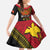 Papua new Guinea Goroka Show Kid Short Sleeve Dress Bird-of-paradise and Melanesian Tattoo Pattern