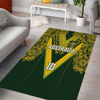 Australia Rugby Custom Area Rug Aboriginal Art Sporty Style - Polynesian Pride