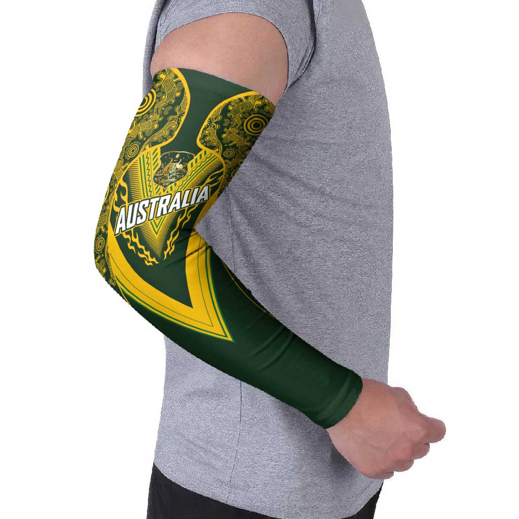 Australia Rugby Custom Arm Sleeves Aboriginal Art Sporty Style LT03 - Polynesian Pride