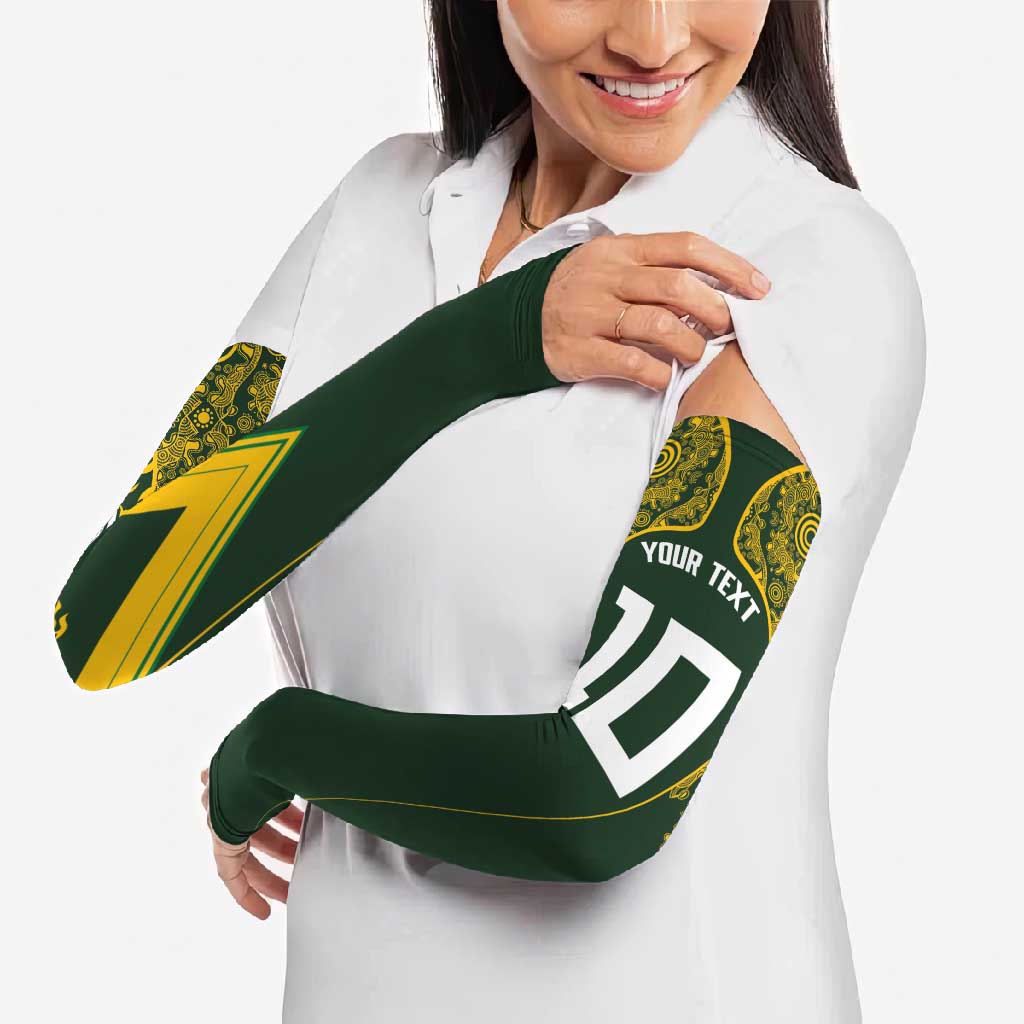 Australia Rugby Custom Arm Sleeves Aboriginal Art Sporty Style LT03 - Polynesian Pride