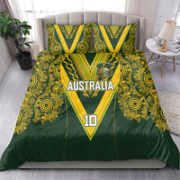 Australia Rugby Custom Bedding Set Aboriginal Art Sporty Style - Polynesian Pride