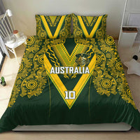 Australia Rugby Custom Bedding Set Aboriginal Art Sporty Style - Polynesian Pride