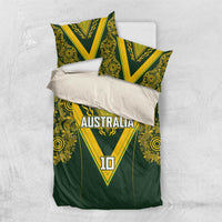 Australia Rugby Custom Bedding Set Aboriginal Art Sporty Style - Polynesian Pride