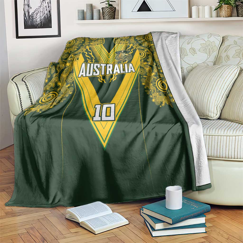 Australia Rugby Custom Blanket Aboriginal Art Sporty Style LT03 Green - Polynesian Pride