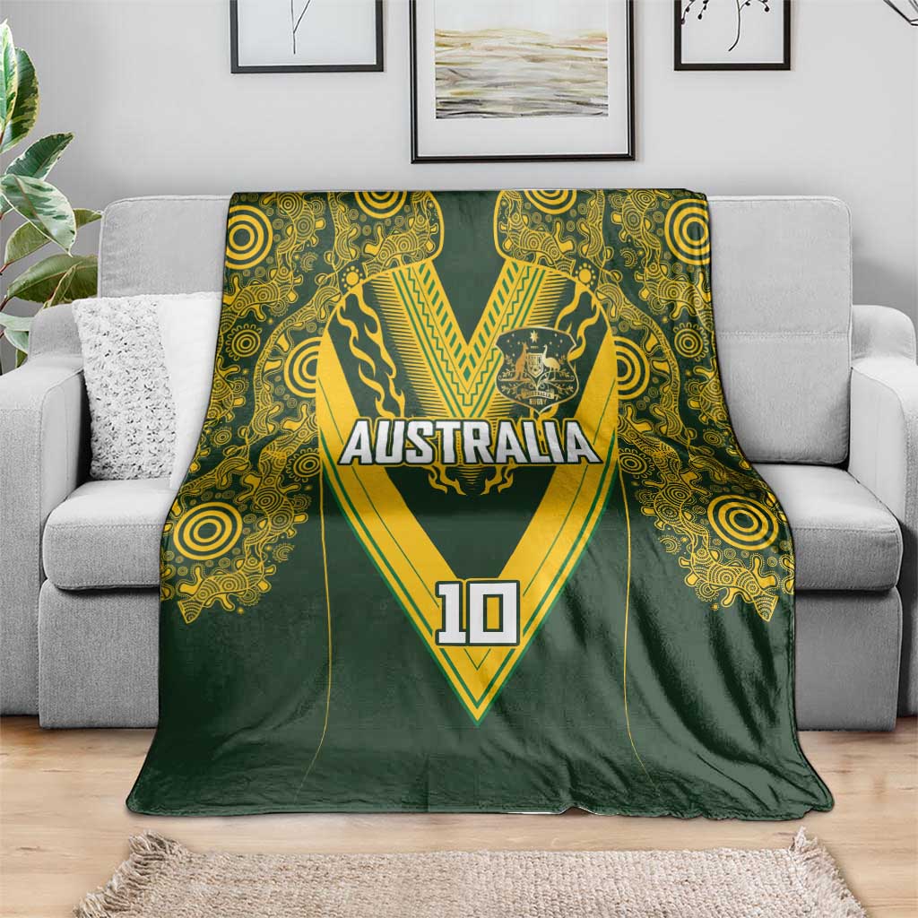 Australia Rugby Custom Blanket Aboriginal Art Sporty Style - Polynesian Pride