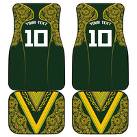 Australia Rugby Custom Car Mats Aboriginal Art Sporty Style - Polynesian Pride