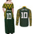 Australia Rugby Custom Couples Matching Off Shoulder Maxi Dress and Long Sleeve Button Shirt Aboriginal Art Sporty Style - Polynesian Pride