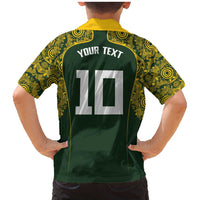 Australia Rugby Custom Family Matching Mermaid Dress and Hawaiian Shirt Aboriginal Art Sporty Style - Polynesian Pride