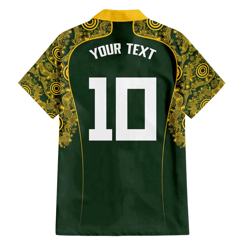 Australia Rugby Custom Family Matching Summer Maxi Dress and Hawaiian Shirt Aboriginal Art Sporty Style - Polynesian Pride