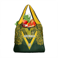 Australia Rugby Custom Grocery Bag Aboriginal Art Sporty Style - Polynesian Pride