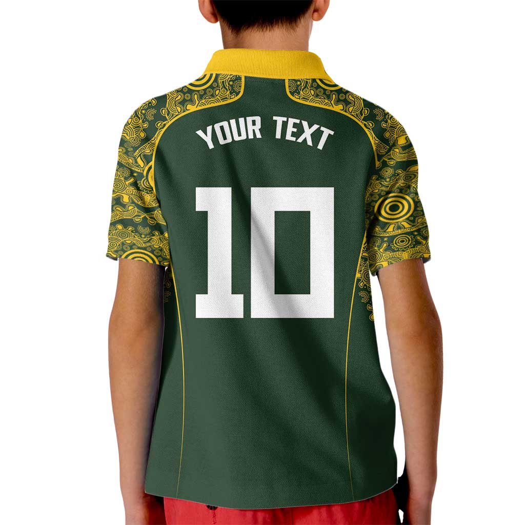 Australia Rugby Custom Kid Polo Shirt Aboriginal Art Sporty Style LT03 - Polynesian Pride