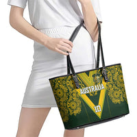 Australia Rugby Custom Leather Tote Bag Aboriginal Art Sporty Style LT03 - Polynesian Pride