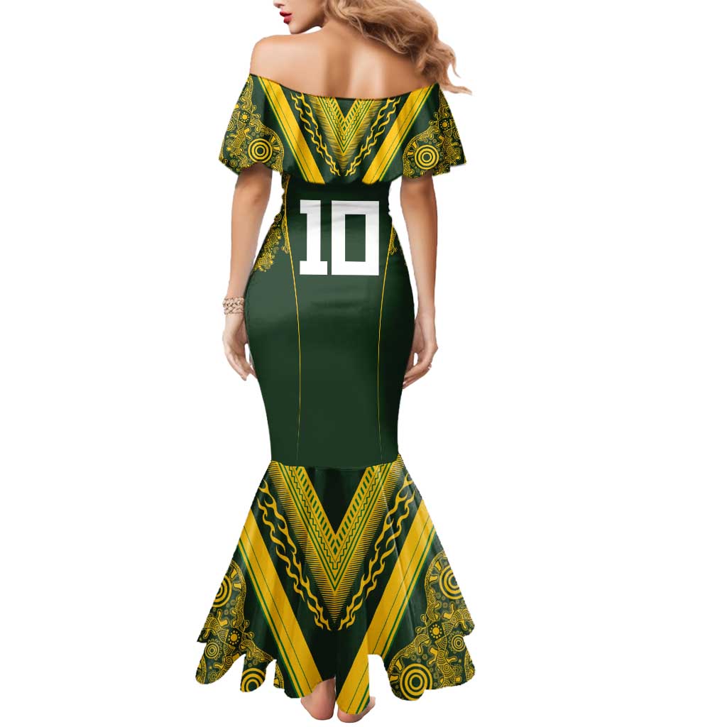 Australia Rugby Custom Mermaid Dress Aboriginal Art Sporty Style - Polynesian Pride