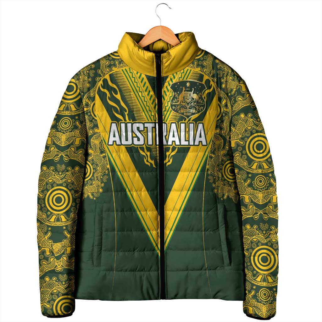 Australia Rugby Custom Padded Jacket Aboriginal Art Sporty Style - Polynesian Pride
