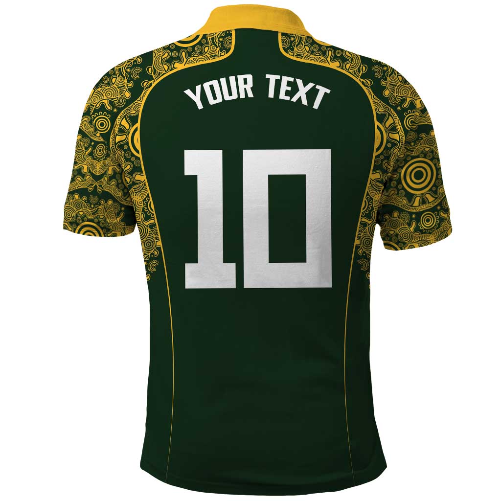 Australia Rugby Custom Polo Shirt Aboriginal Art Sporty Style - Polynesian Pride