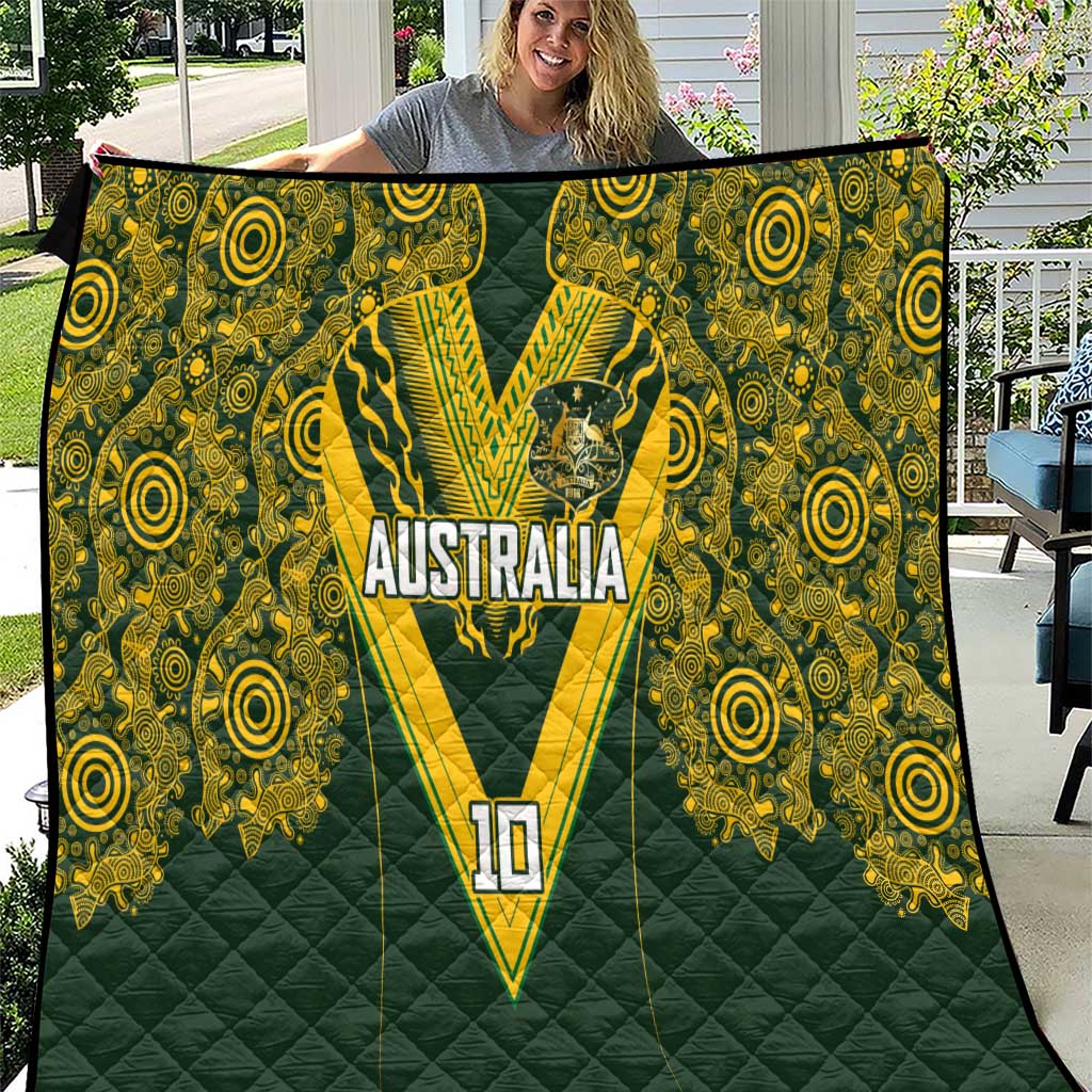 Australia Rugby Custom Quilt Aboriginal Art Sporty Style LT03 Green - Polynesian Pride