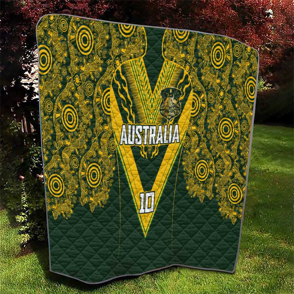 Australia Rugby Custom Quilt Aboriginal Art Sporty Style - Polynesian Pride