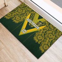 Australia Rugby Custom Rubber Doormat Aboriginal Art Sporty Style - Polynesian Pride